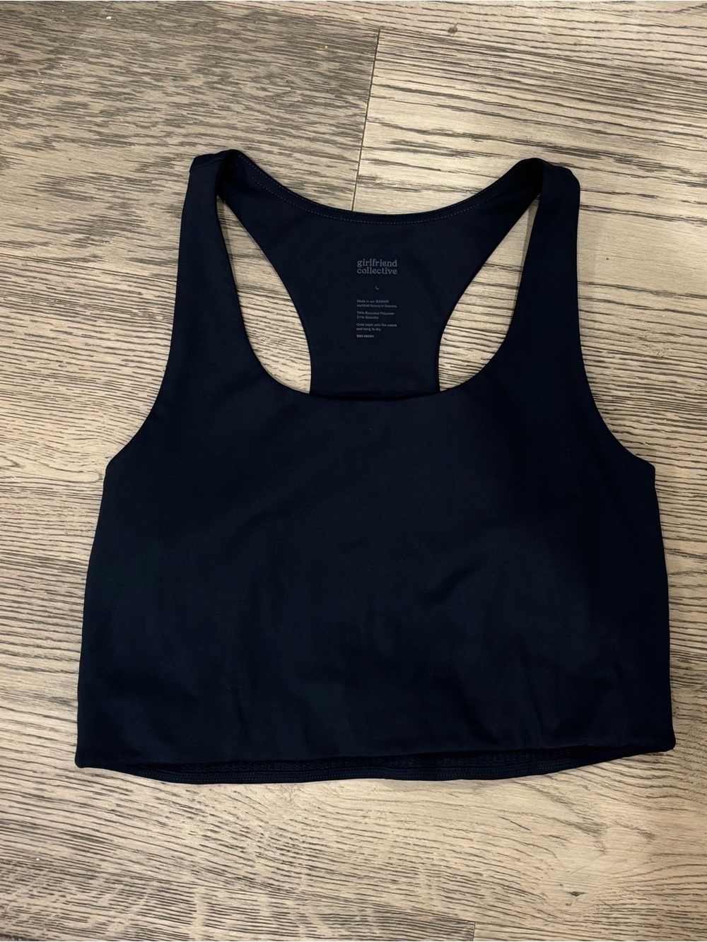 Girlfriend Collective Navy Racerback Active TankTop Size L Yoga Gym